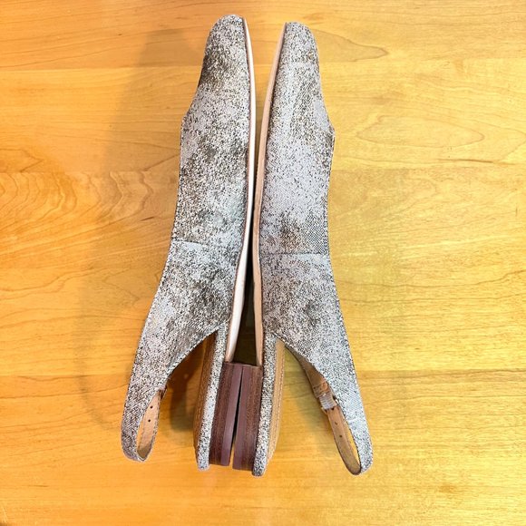 Corso Como Size 6.5 Gold Bronze Brown Beige Point Toe Slingback Flats Shoes - Picture 8 of 14